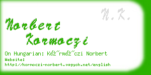 norbert kormoczi business card